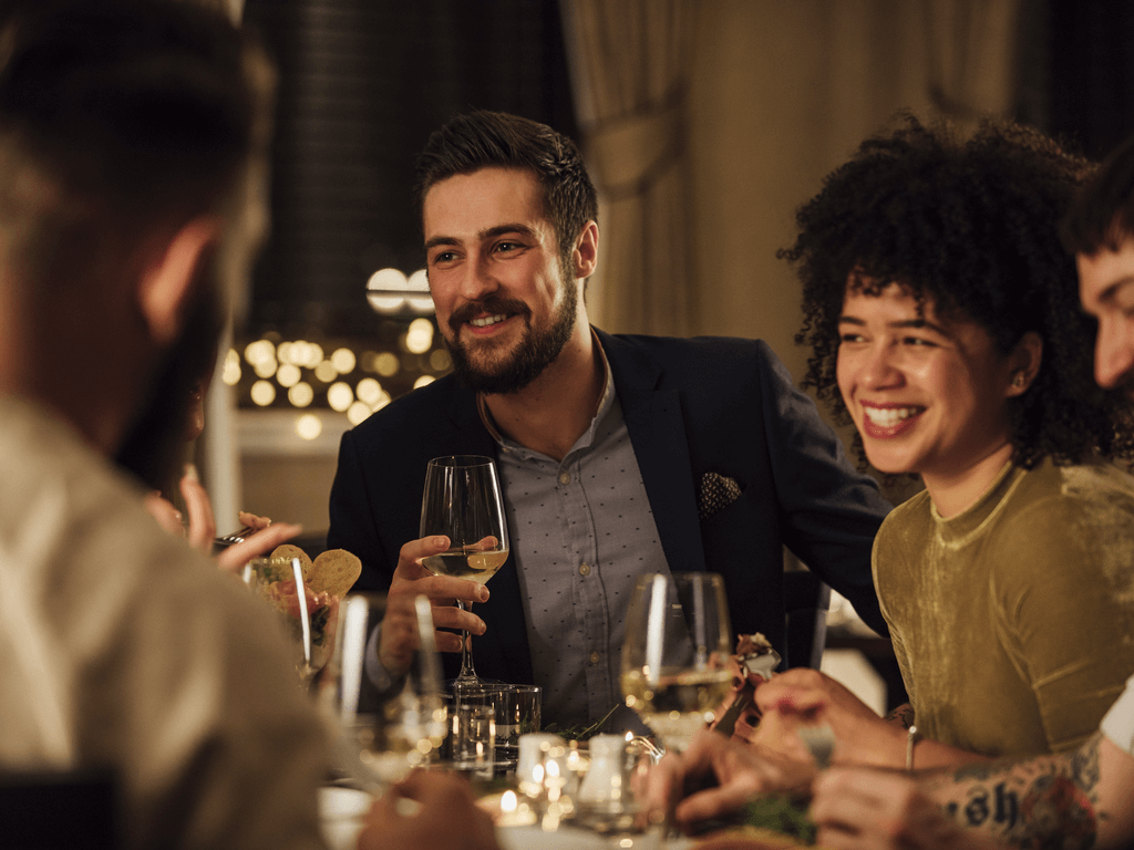 a group of friends enjoying a dining experience